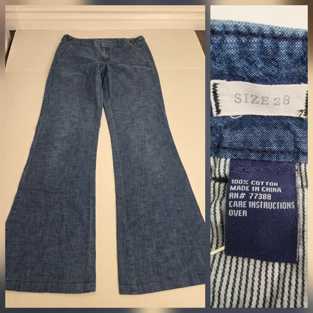 Madewell Jeans Womens SZ 28 Widelegger Chambray High Rise Denim Office Siren